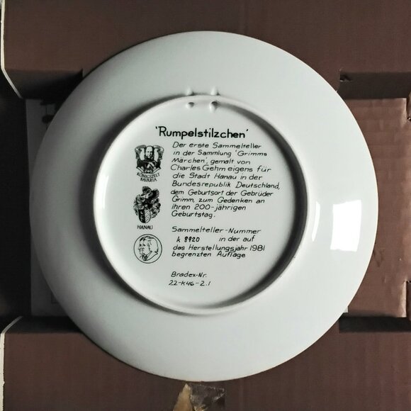 1981 "Rumpelshilzen" by Charles Gehm" 8" Collector's Plate k8920 by Bavaria!! - Picture 3 of 5